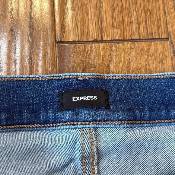 Express 90’s slim super high rise light wash jeans size 14 - Picture 5 of 15
